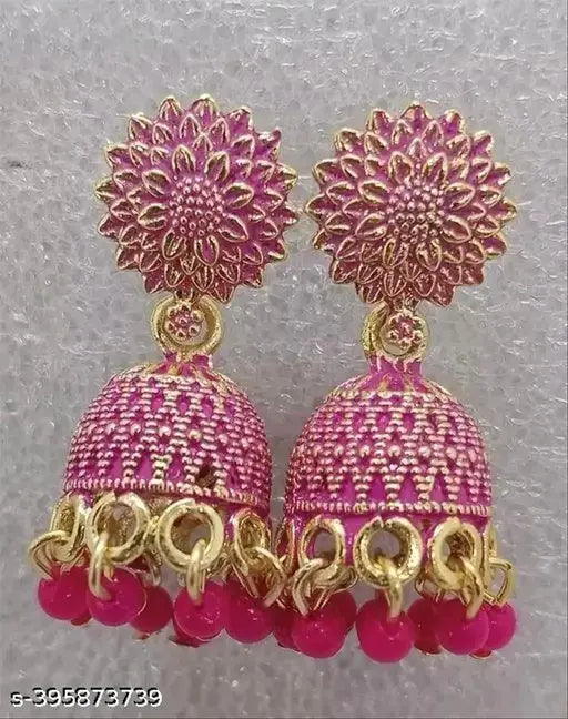 12-Color Floral Jhumka Earrings Set