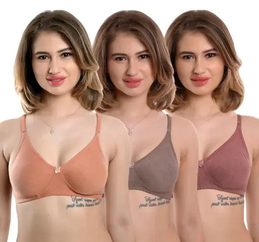 Women Fancy Milan-Mold Non-padded Bra (pack of 3)