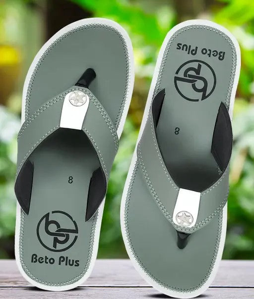 Men Beto Plus Leather Look Comfortable Flip Flop Slipper