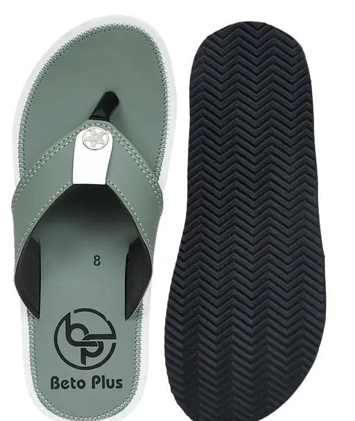 Men Beto Plus Leather Look Comfortable Flip Flop Slipper