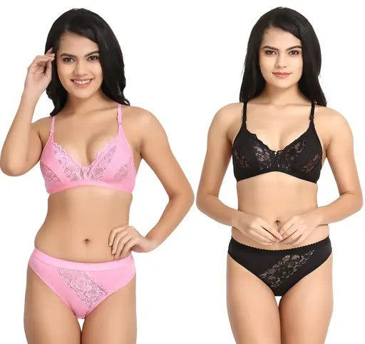 Women's Lace Lingerie Sets Pack of 3