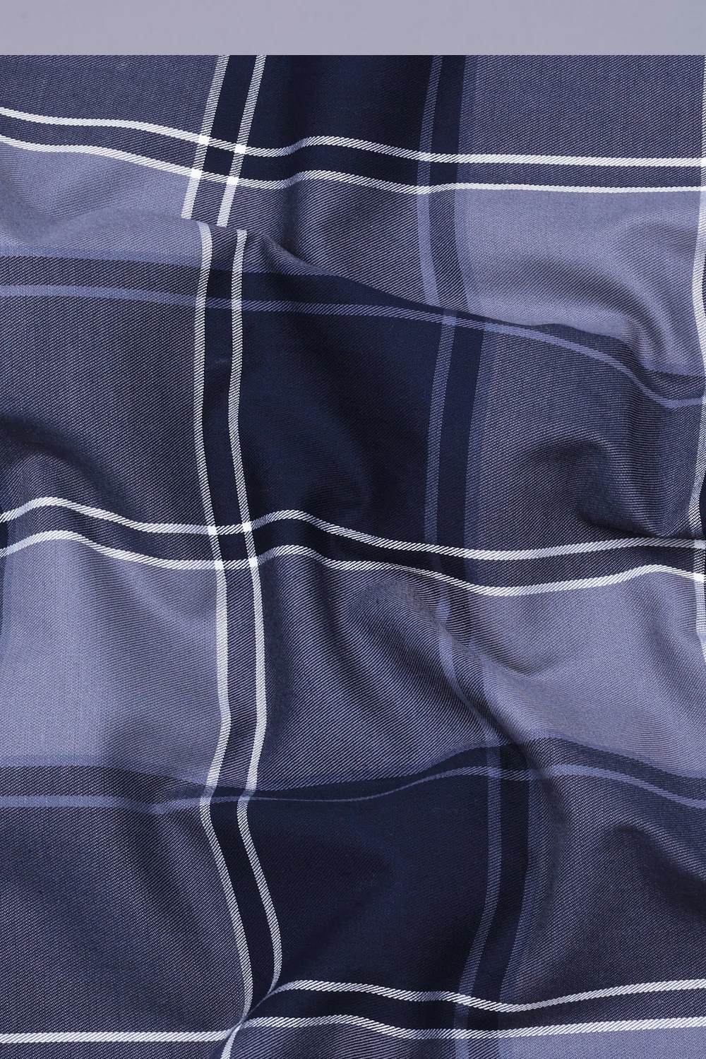Galaxy Blue with Grey Twill Check Shirt