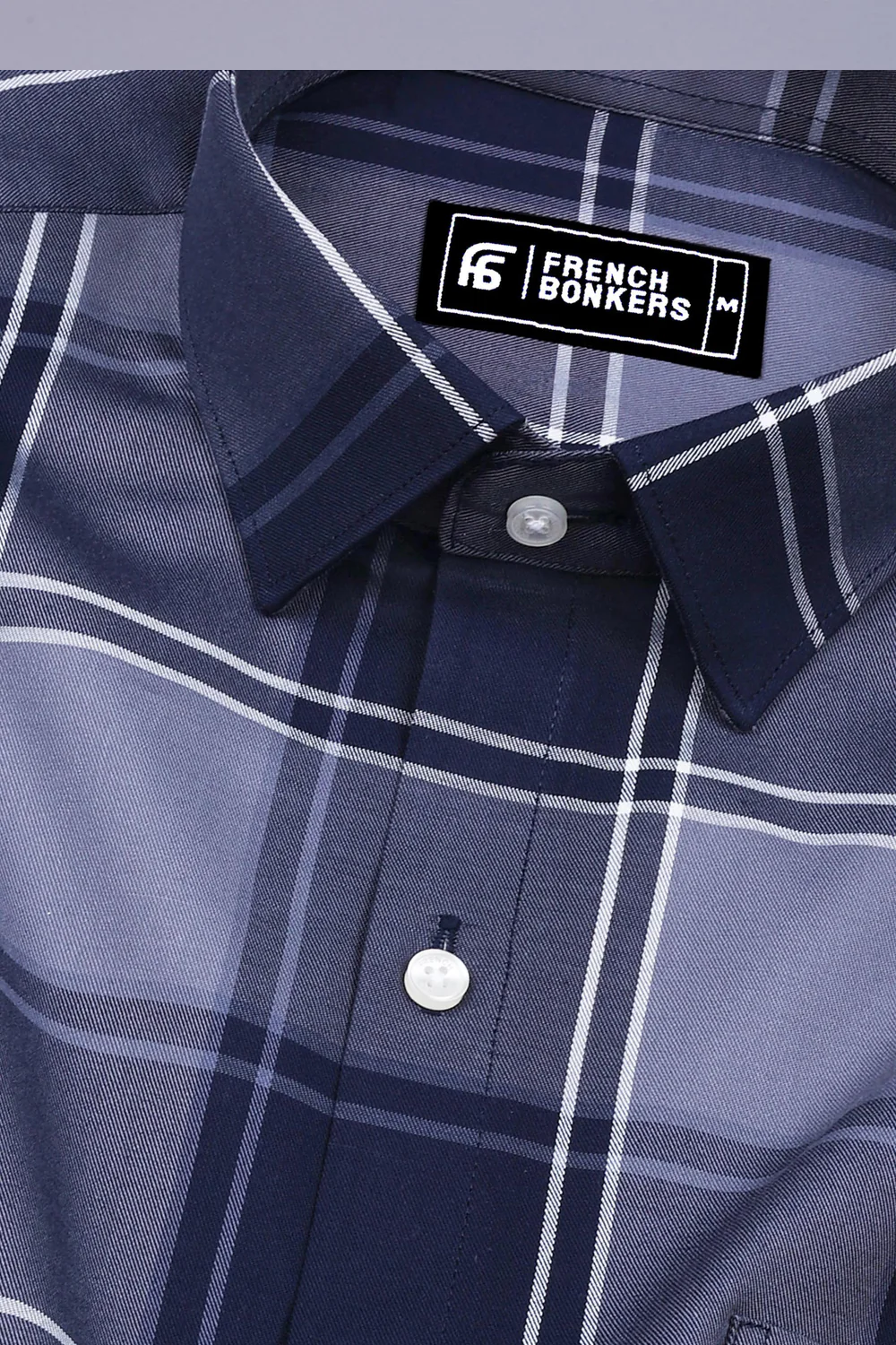 Galaxy Blue with Grey Twill Check Shirt