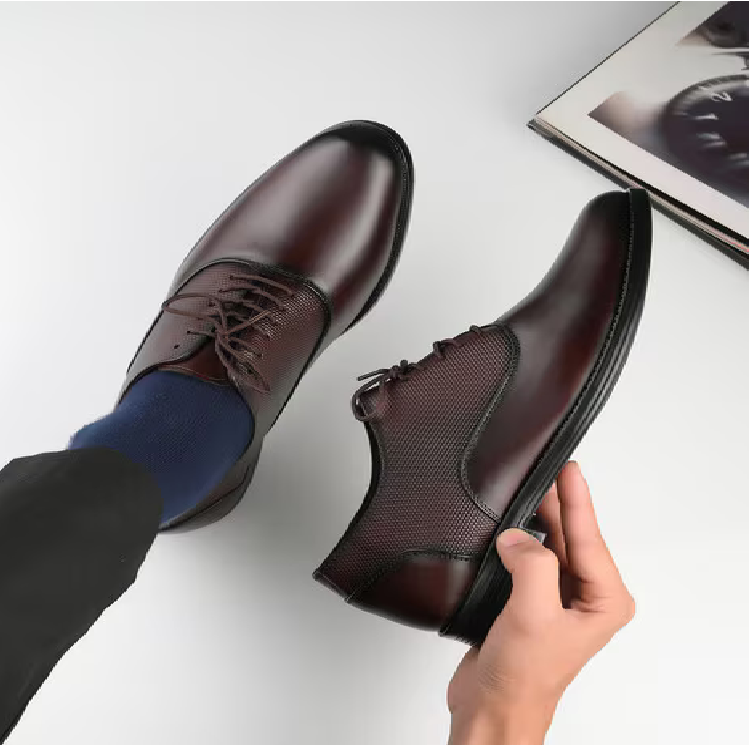 Genuine Leather Formal Derby Shoes for Mens
