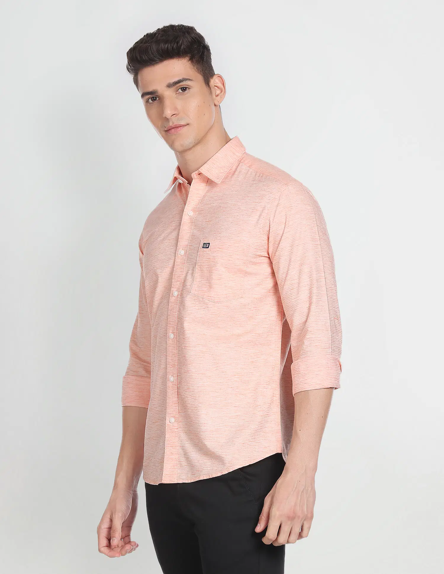 Heathered Slim Fit Casual Shirt