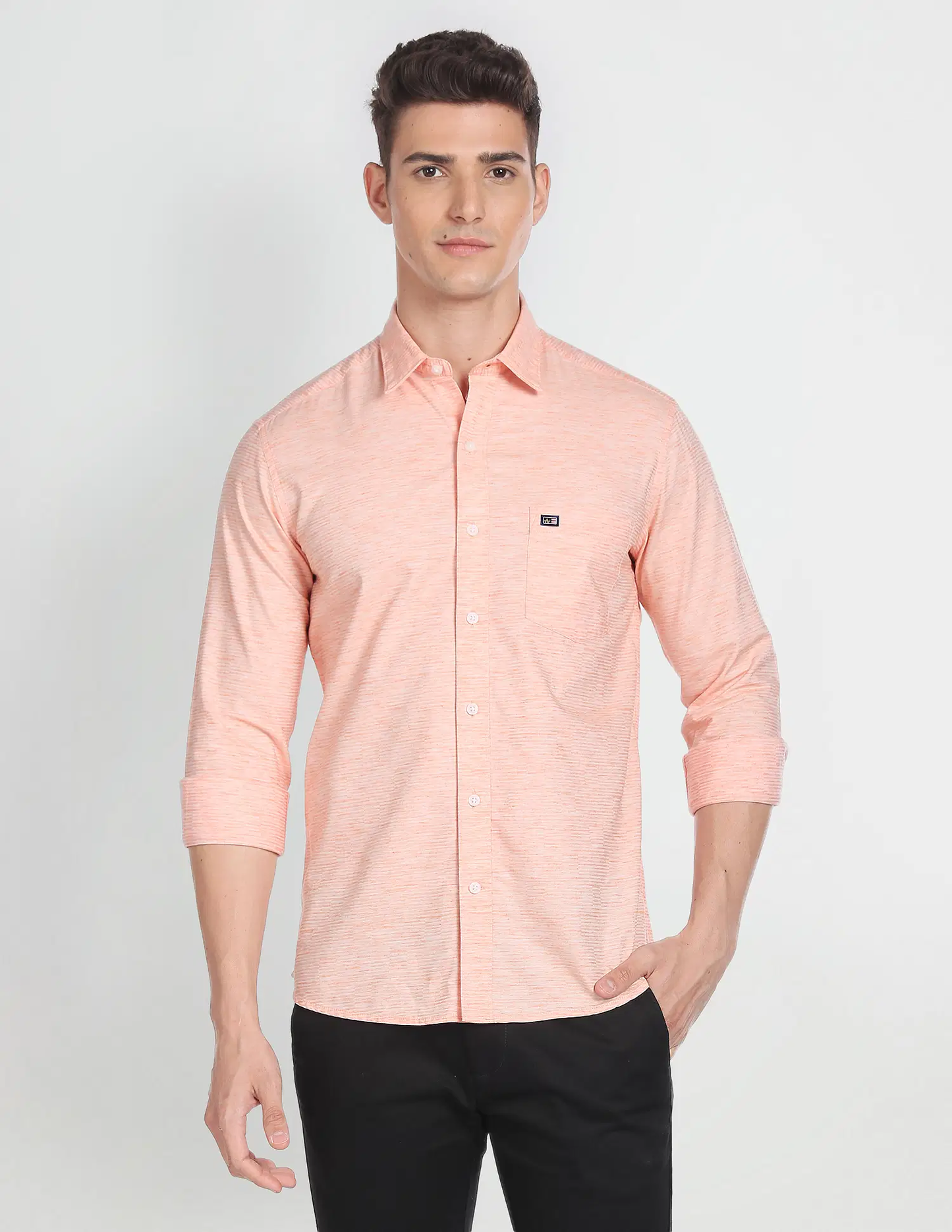 Heathered Slim Fit Casual Shirt