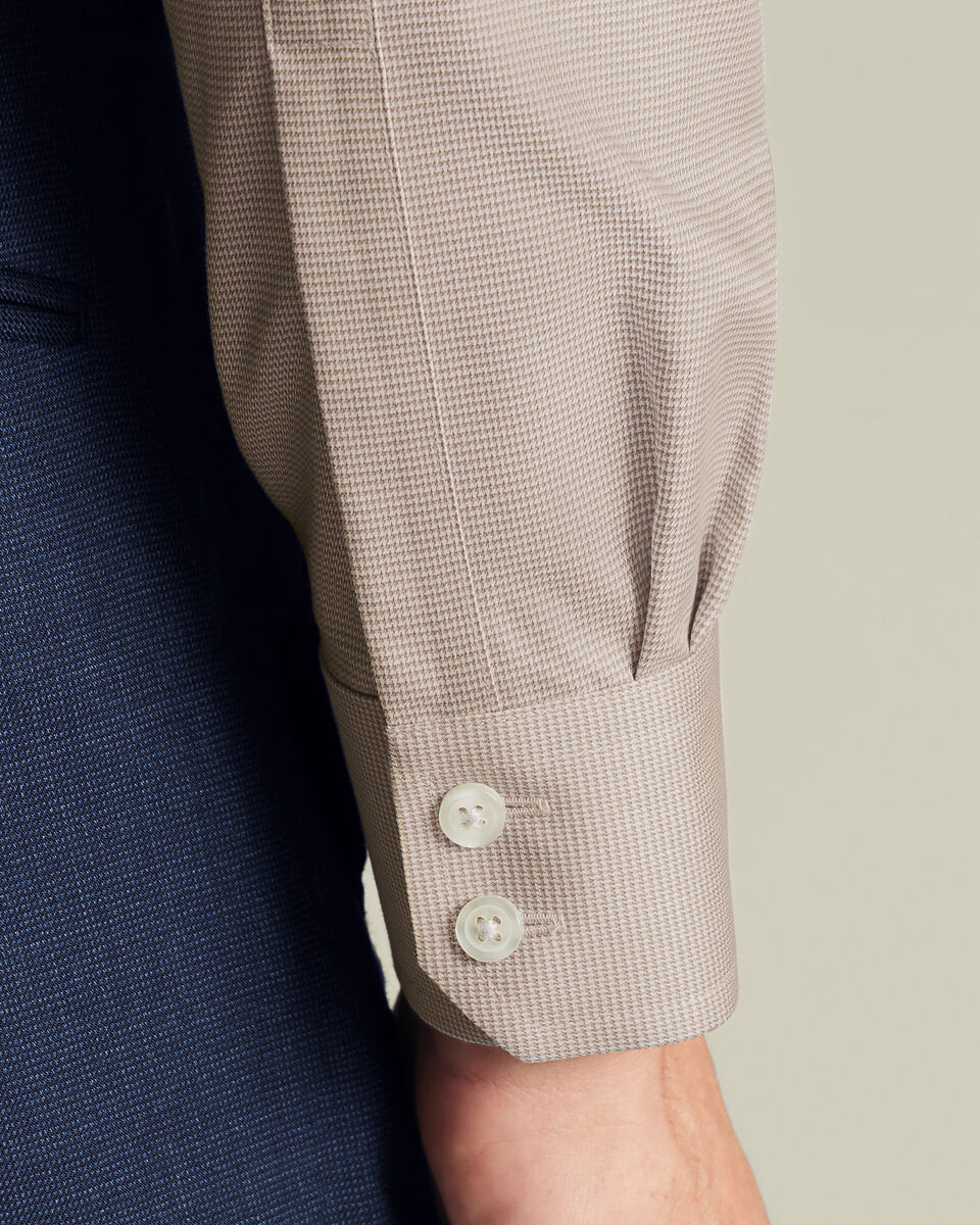 Non-Iron Mocha Brown Westminster Weave Shirt
