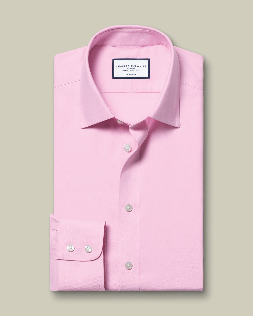 Non-Iron Twill Pink Shirt