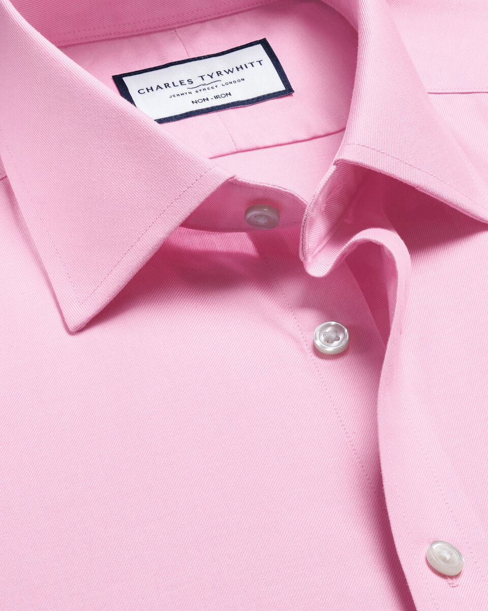 Non-Iron Twill Pink Shirt