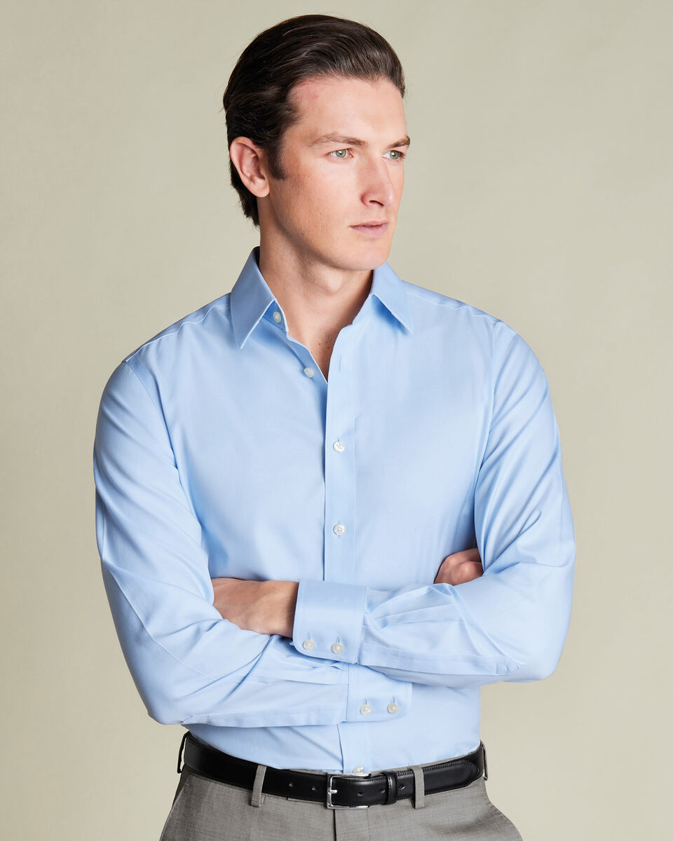 Non-Iron Twill Sky Blue Shirt