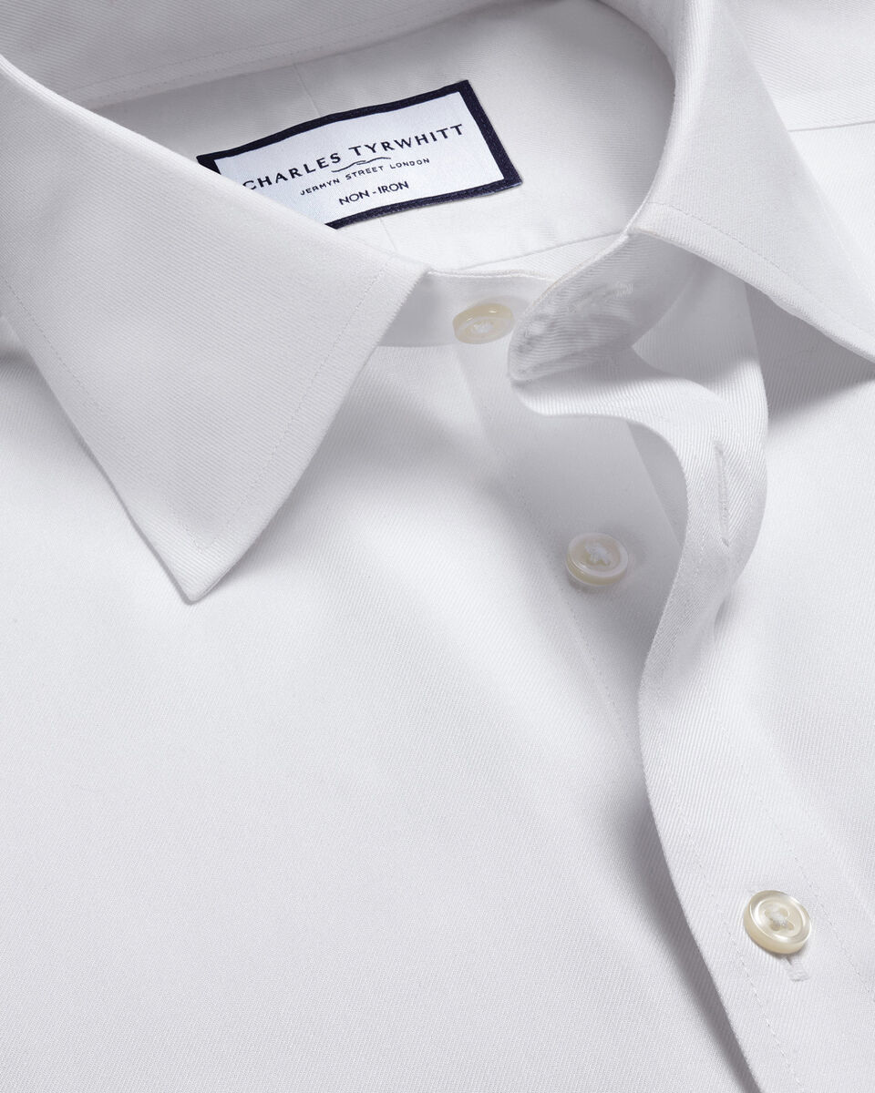 Non-Iron Twill White Shirt