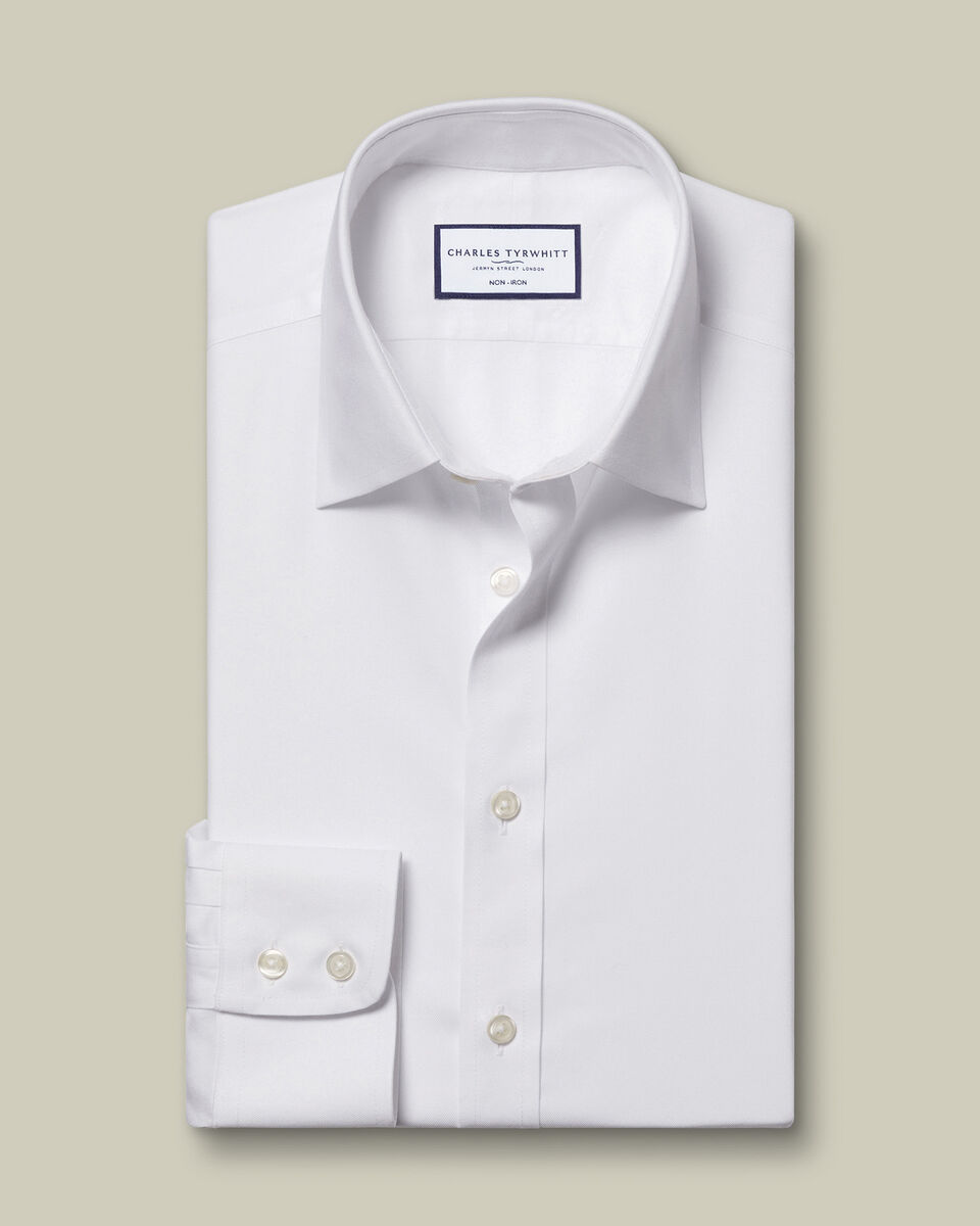 Non-Iron Twill White Shirt