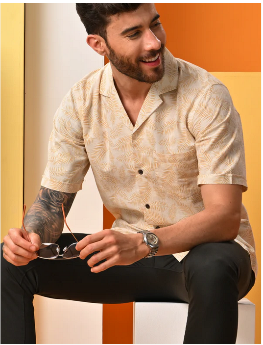 Revere Collar Printed Shirt