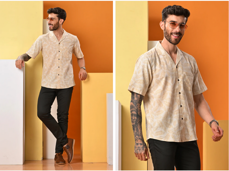 Revere Collar Printed Shirt