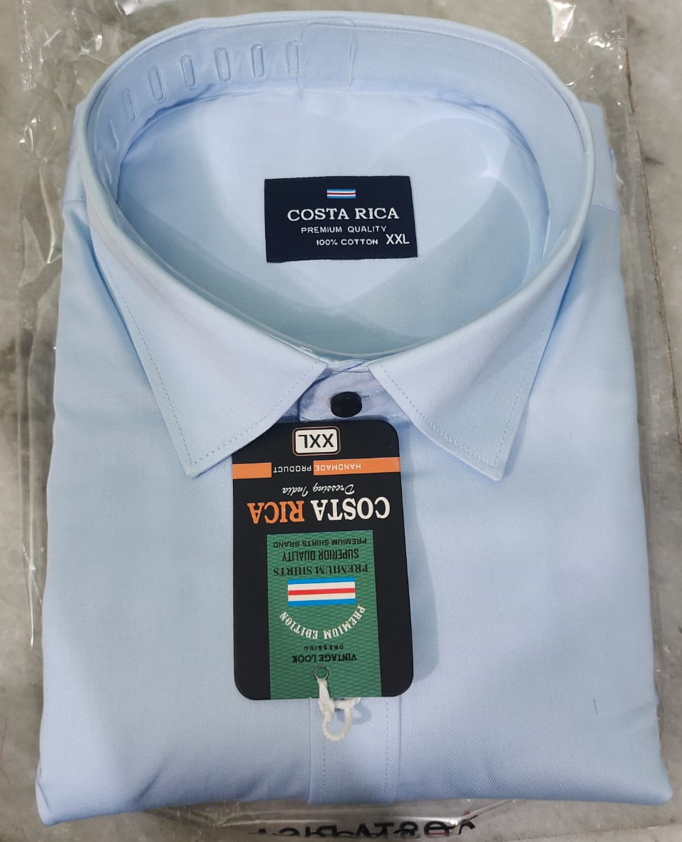 Mens Slim Fit Sky-Blue Formal Shirt