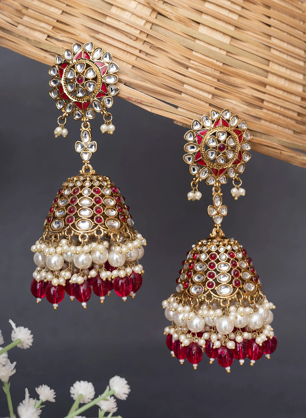 Swaleha Stone Jhumka (Wedding Collection)