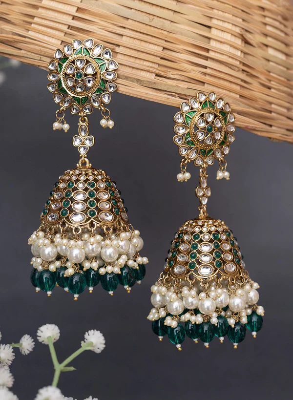 Swaleha Stone Jhumka (Wedding Collection)