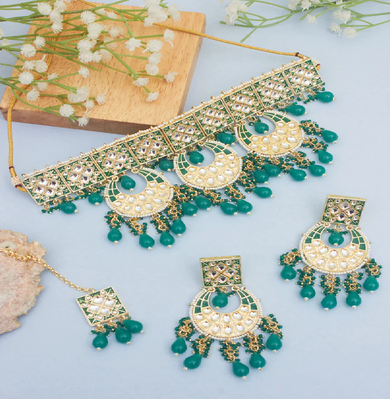 Triveni Meena Choker Set with Maangtika