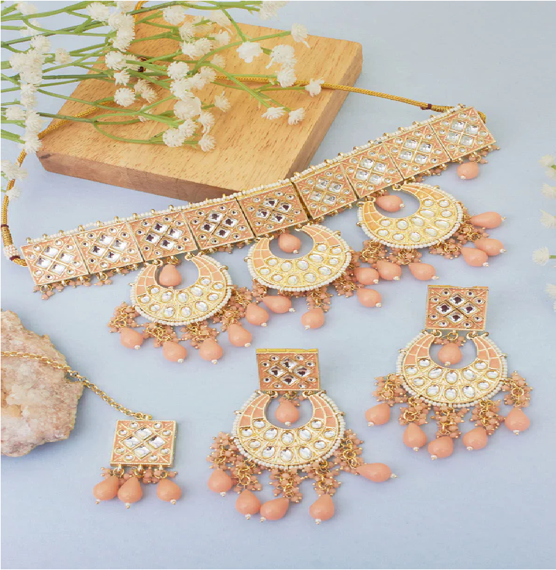 Triveni Meena Choker Set with Maangtika