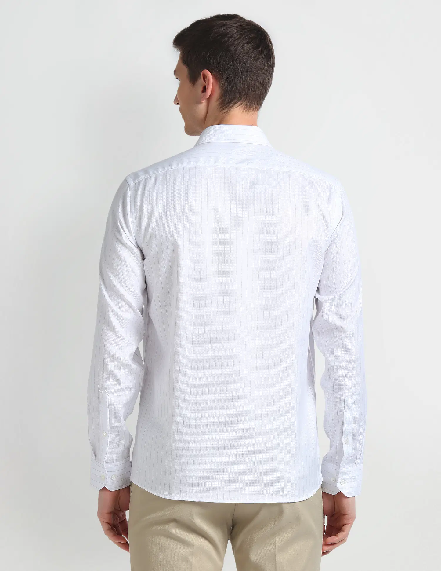 Vertical Stripe Auto Press Shirt