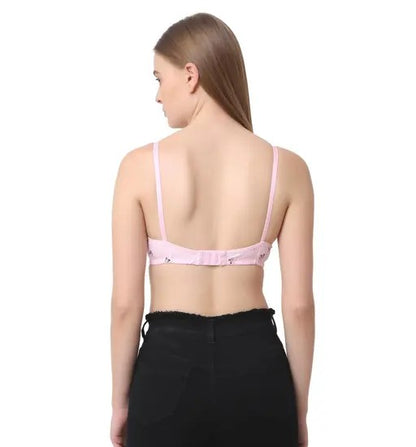 Non Padded 100% Cotton, Conical Cup, Back Closure, Bra.Multi colour