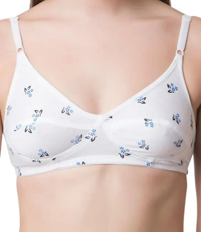 Non Padded 100% Cotton, Conical Cup, Back Closure, Bra.Multi colour