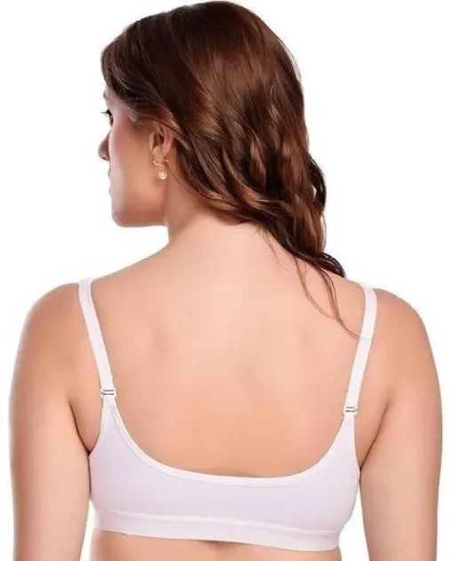 Front Open, Deep Panel and Molded Cups Regular Bra [ PACK OF 2] WHITE