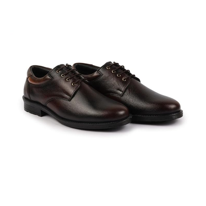 Genuine Burnish Leather Formal Lace Up Derby Shoes for Men