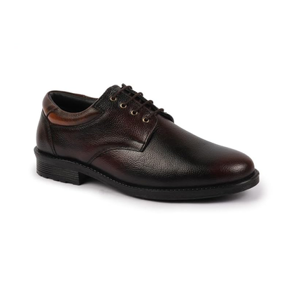 Genuine Burnish Leather Formal Lace Up Derby Shoes for Men