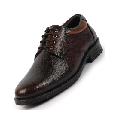Genuine Burnish Leather Formal Lace Up Derby Shoes for Men
