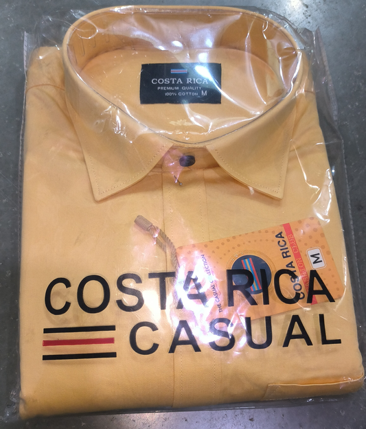 Mens Slim Fit Light Yellow Formal Shirt