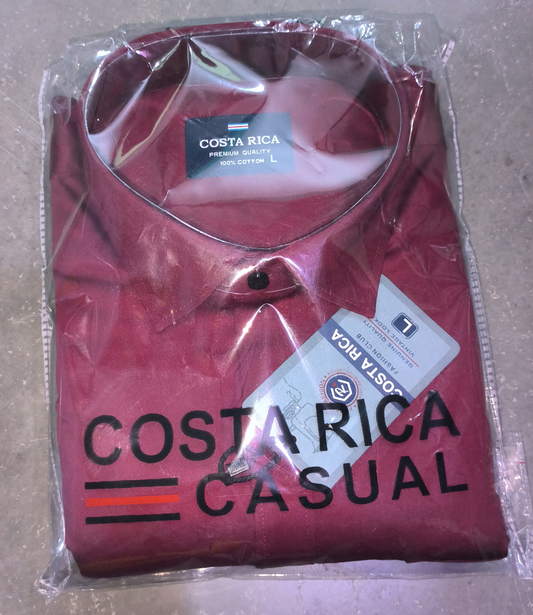 Mens Slim Fit Maroon Formal Shirt
