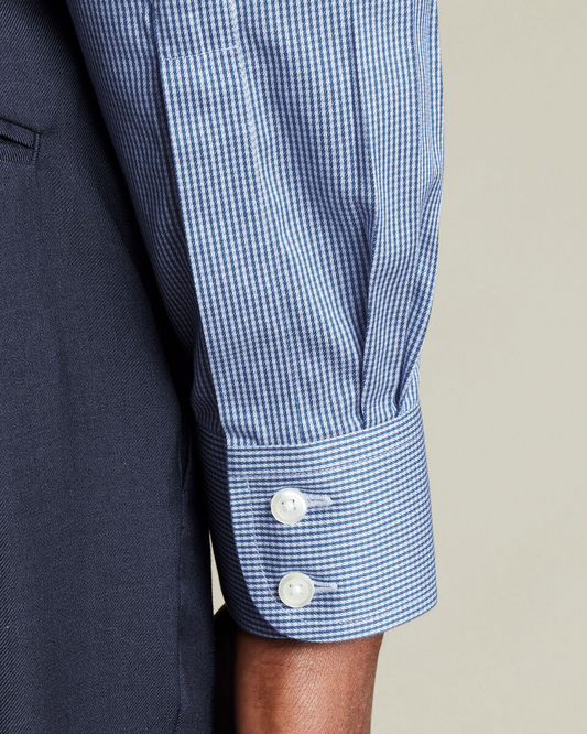 Non-Iron Puppytooth Royal Blue Shirt