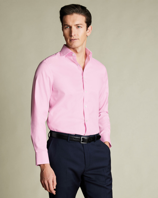 Non-Iron Twill Pink Shirt