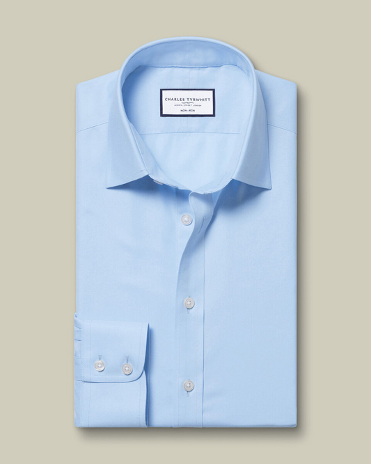 Non-Iron Twill Sky Blue Shirt