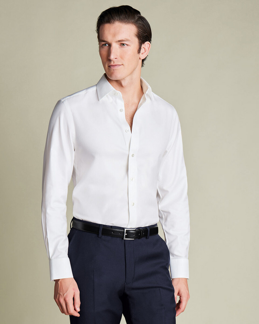 Non-Iron Twill White Shirt