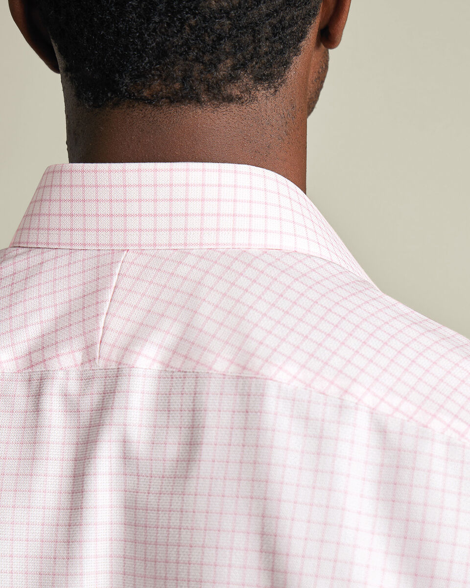 Non-Iron Westminster Weave Check Pink Shirt