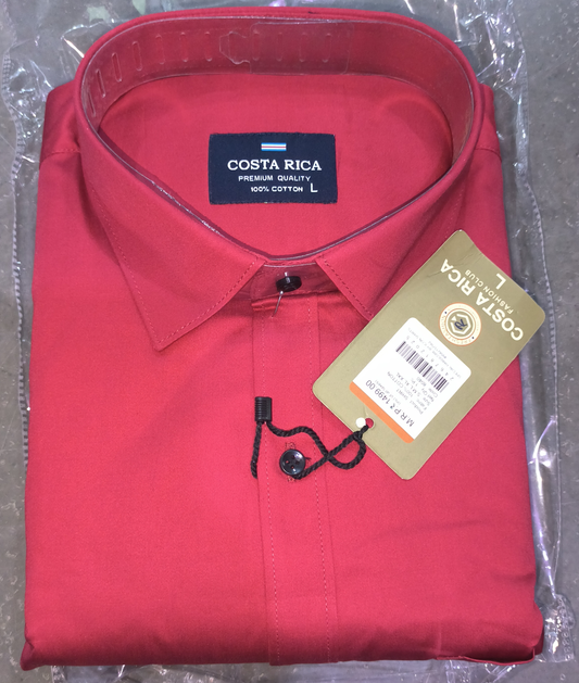 Red Solid Opaque Formal Shirt