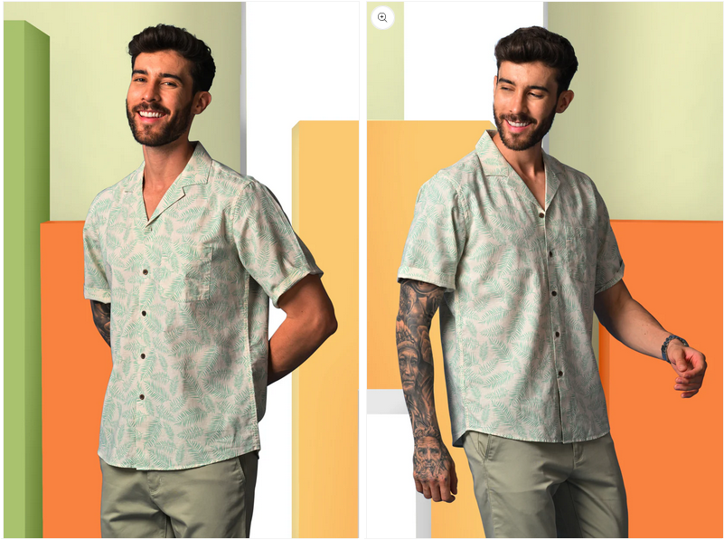 Revere Collar Printed Shirt