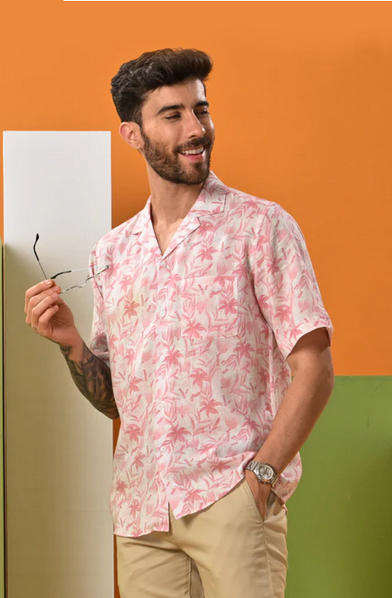Revere Collar Printed Shirt