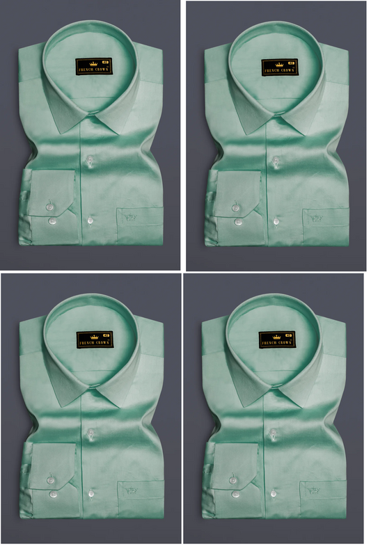 Solid Green Cotton Shirt