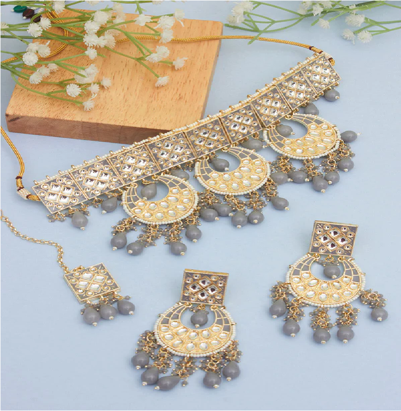 Triveni Meena Choker Set with Maangtika